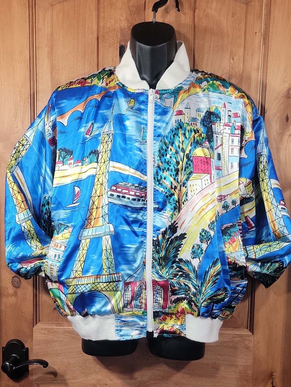Vintage Casual Corner Paris Scene Jacket